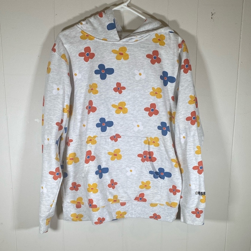 By Samii Ryan flower power floral allover print hoodie sweatshirt size small